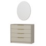 Hanah Home Kale Luxe - 7940 Cómoda con Espejo en Color Piedra